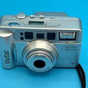 Vivitar PZ3115 Date-A-Print Point & Shoot Film Camera Silver